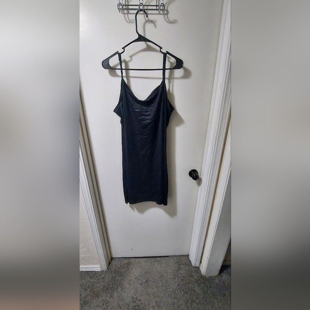Vanity Fair Elegant Black Satin Slip 3XL Reversible Round or Vneck